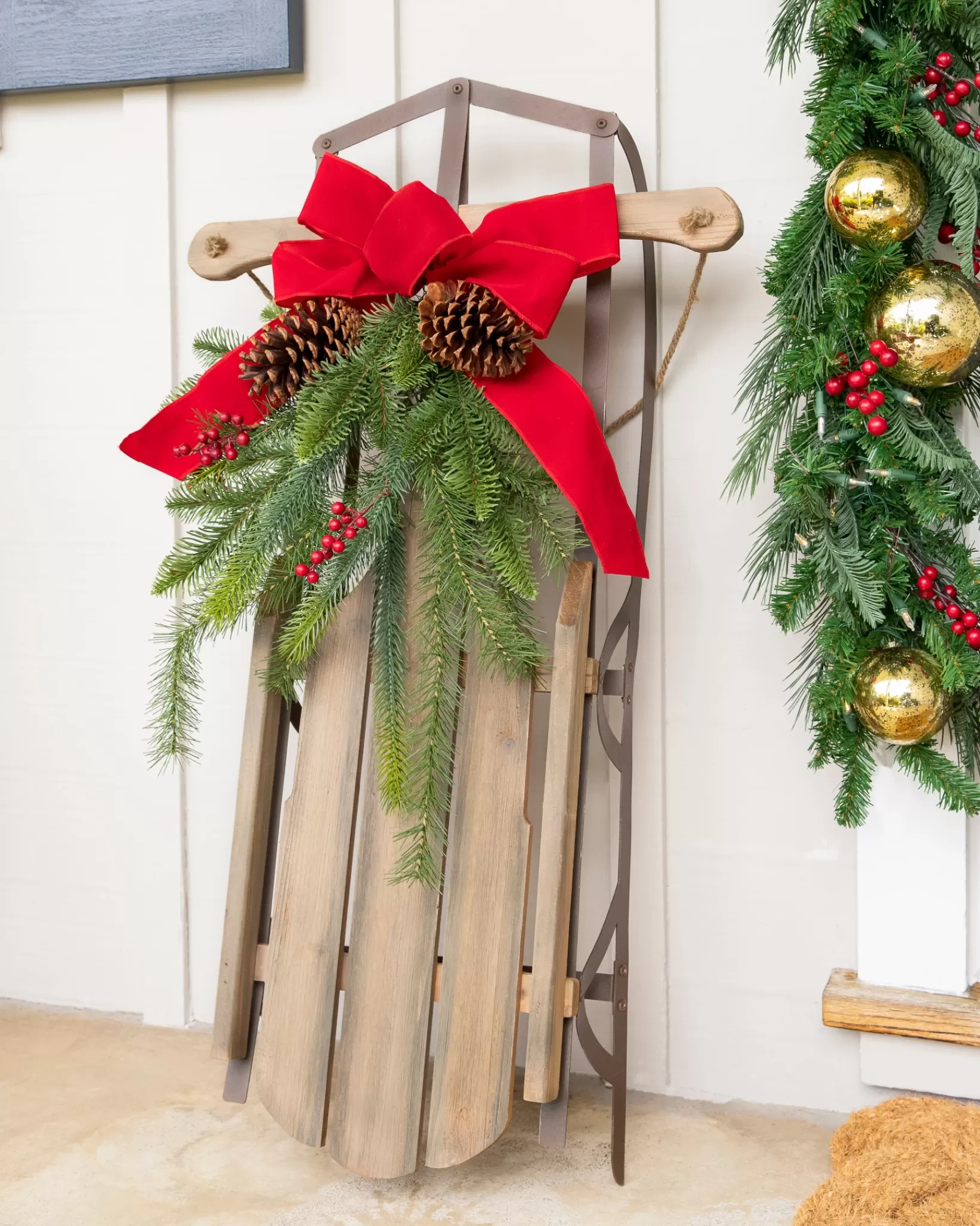 Clearance Alpine Holiday Sled Decorative Accents
