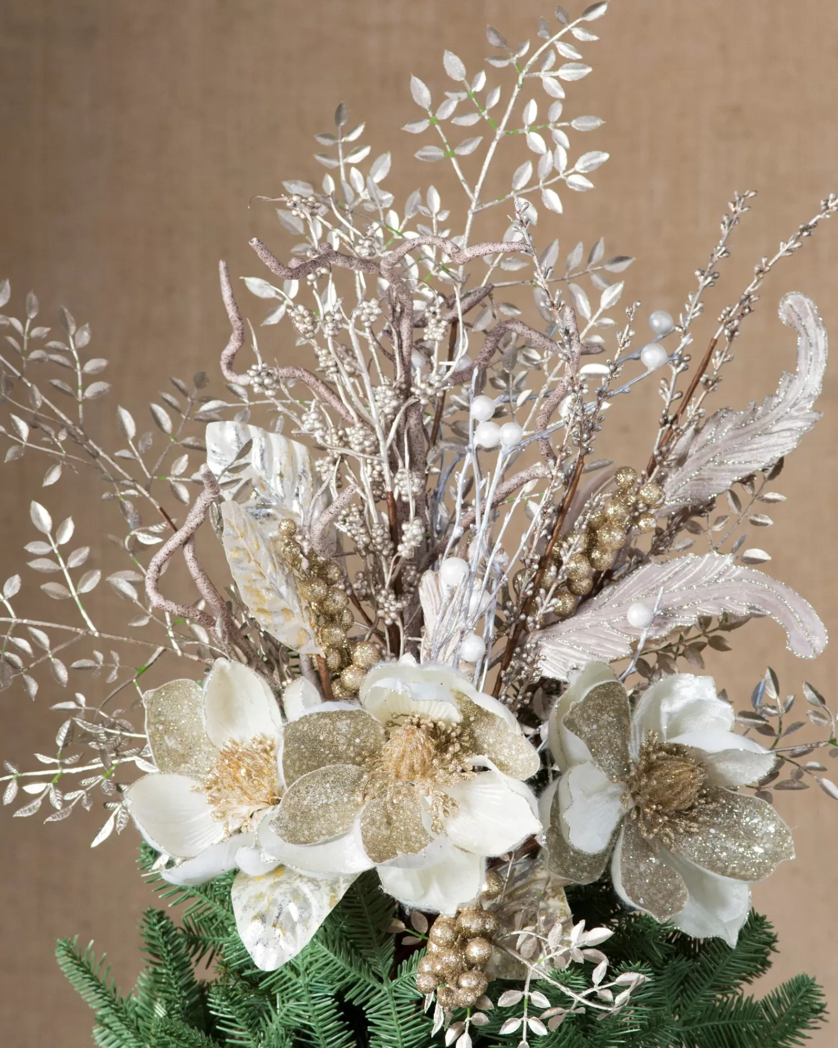 Cheap Magnolia Bouquet Christmas Tree Topper Toppers