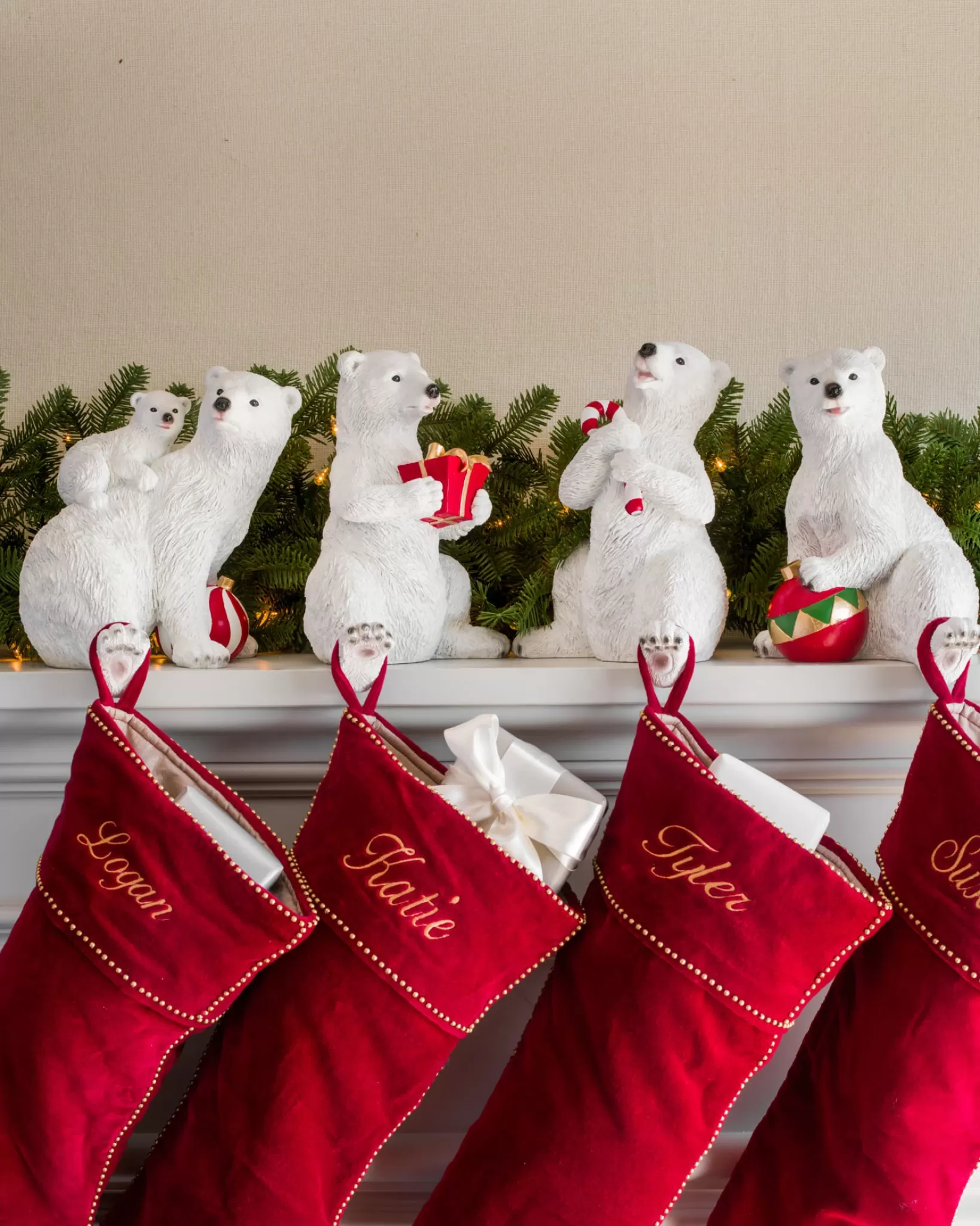Cheap Polar Bear Family Christmas Stocking Holders Stockings & Holders